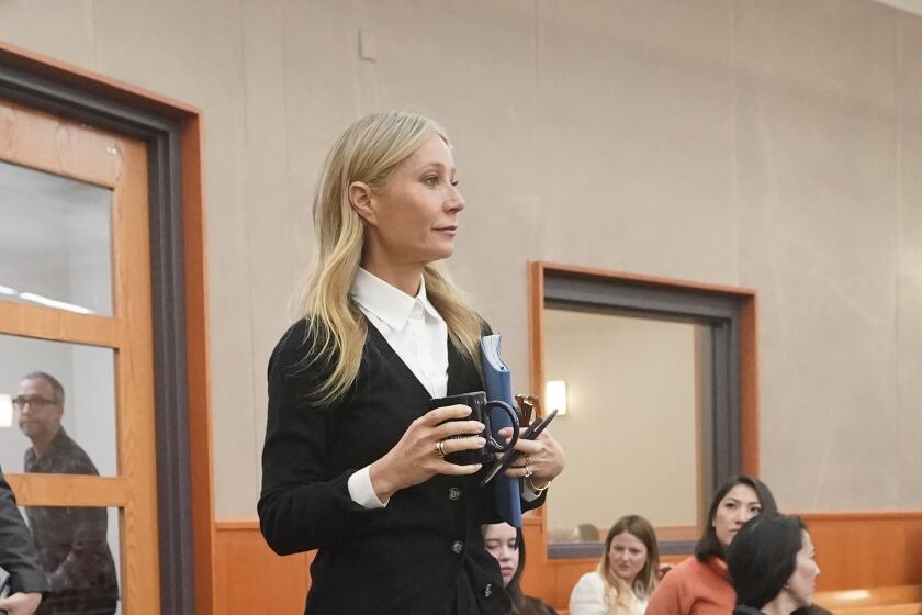 Gwyneth Paltrow enters the courtroom for her trial, Monday, March 27, 2023, in Park City, Utah.