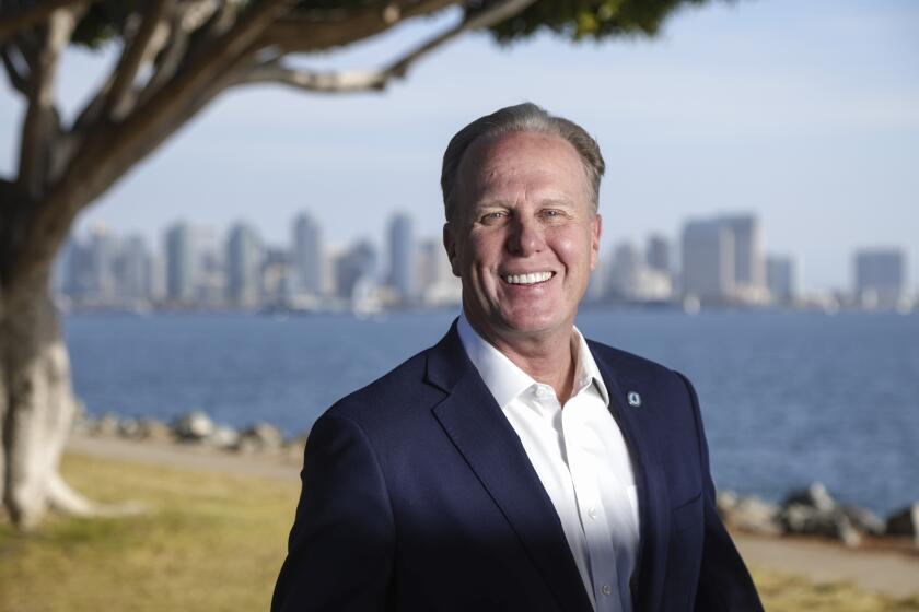 SAN DIEGO, CA - DECEMBER 10: Mayor Kevin Faulconer poses for photos on Harbor Island on Thursday, Dec. 10, 2020 in San Diego, CA. (Eduardo Contreras / The San Diego Union-Tribune)