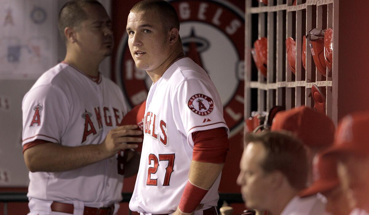 Angels center fielder Mike Trout had 35 home runs and league-leading 109 RBIs before Monday's game.