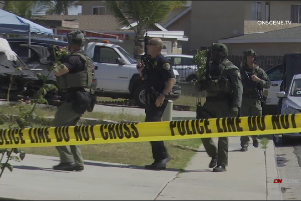 San Diego police respond to an incident at Otay Mesa home in this file photo.