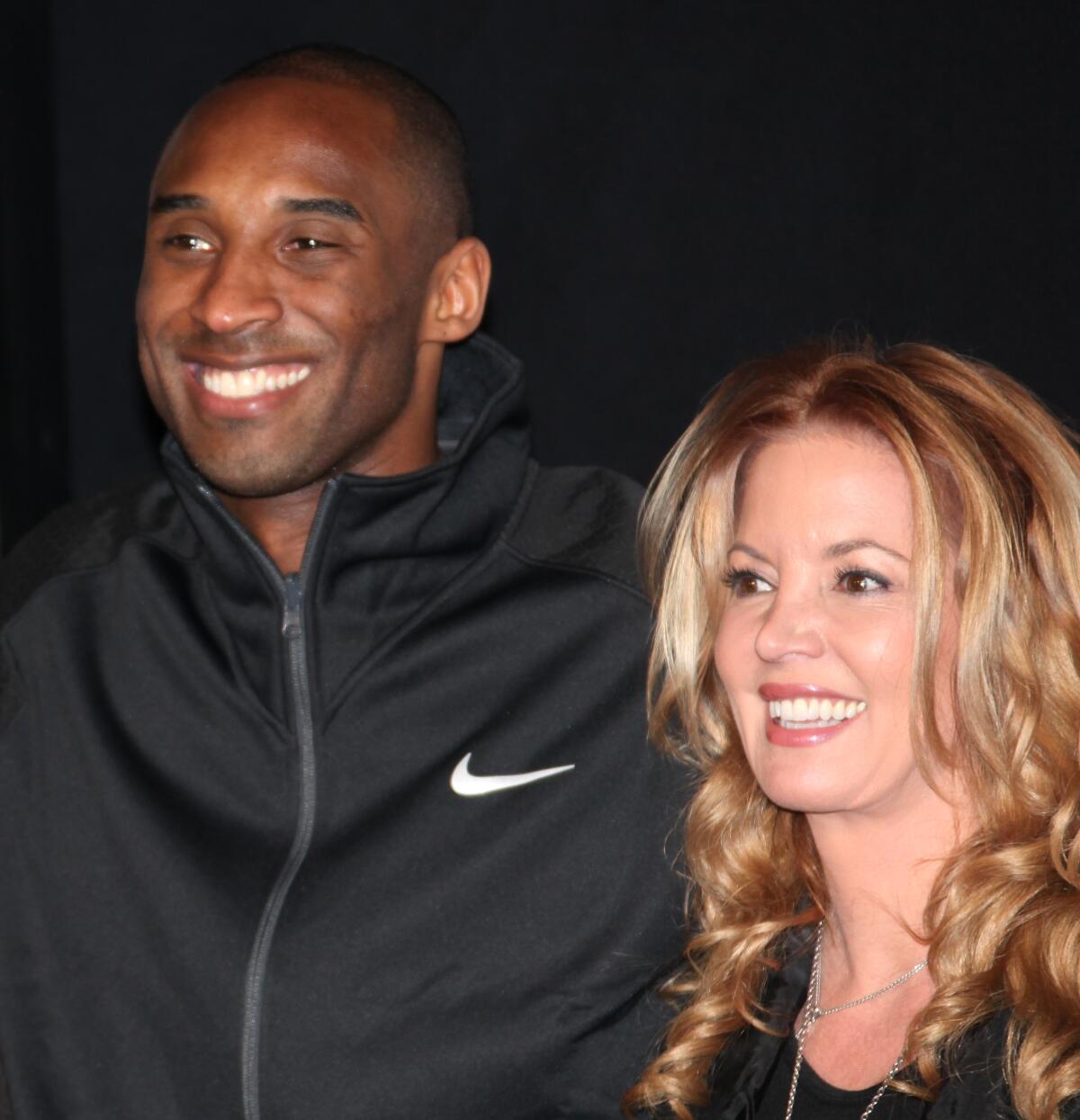 Kobe Bryant and Jeanie Buss attend his hand and footprint ceremony at Grauman's Chinese Theater in 2011.