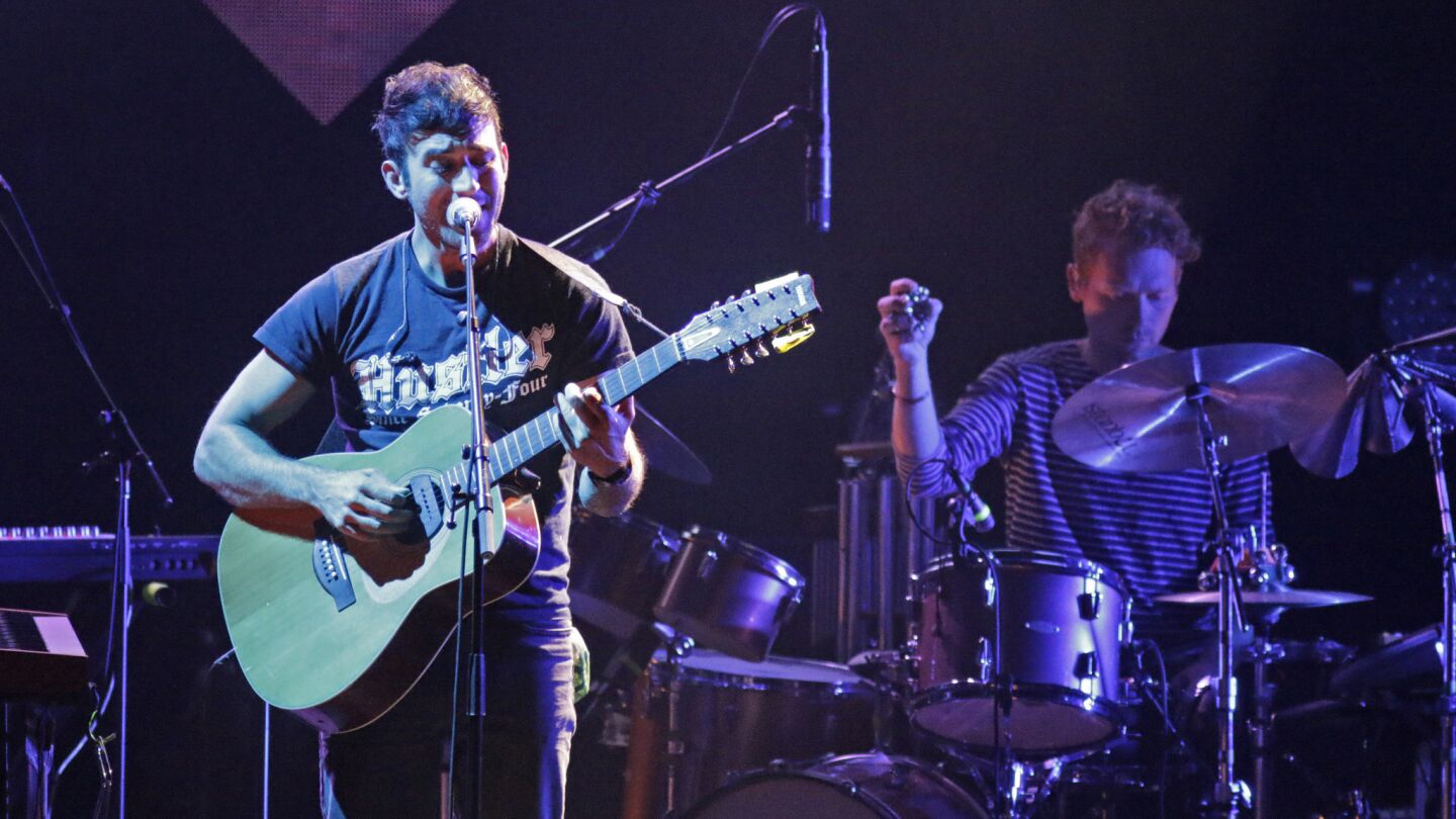 Sufjan Stevens and his band on the first night of a two-night run in Los Angeles on Wednesday, June 3, 2015.
