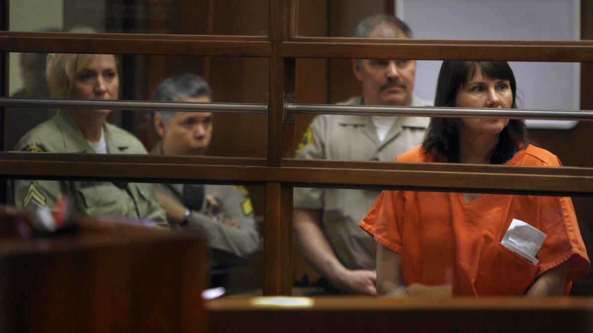 LAPD Det. Stephanie Lazarus appears in court for her arraignment on murder charges June 9, 2009. Lazarus, who was charged in the 1986 slaying of Sherri Rasmussen, was convicted of first-degree murder and sentenced to 27 years to life in prison with the possibility of parole.