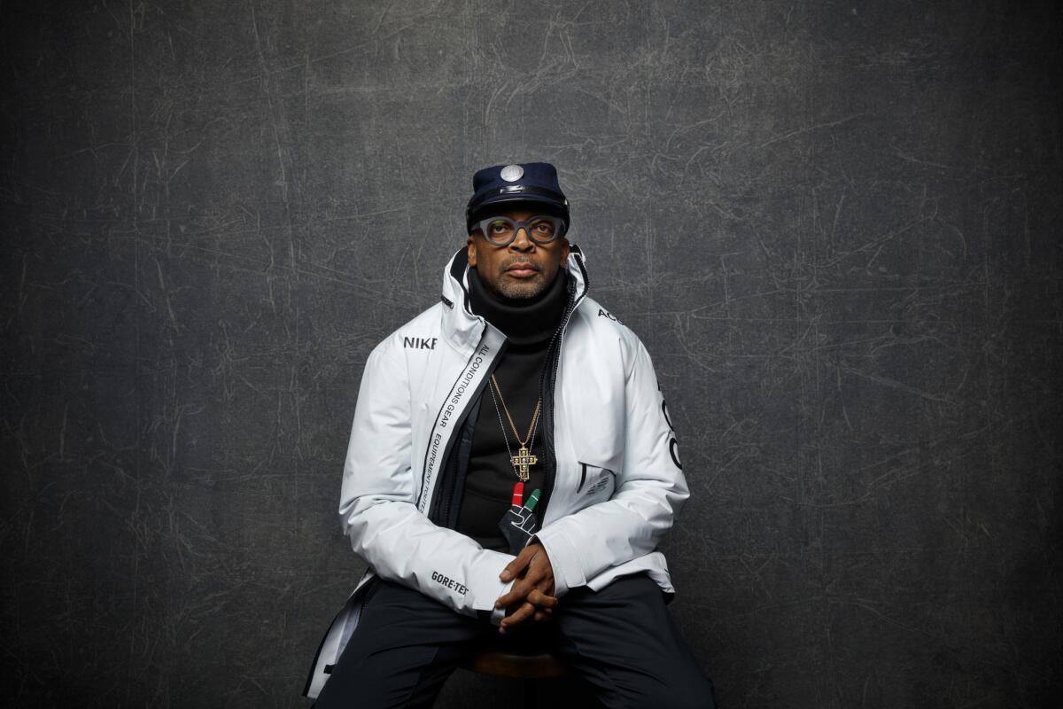Spike Lee, director of the film "Michael Jackson's Journey from Motown to Off the Wall" in the L.A. Times photo & video studio Jan. 23 at the Sundance Film Festival.