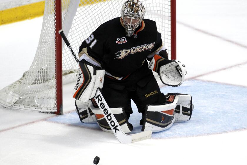 Frederik Andersen will start Game 1 of the playoffs for the Ducks.