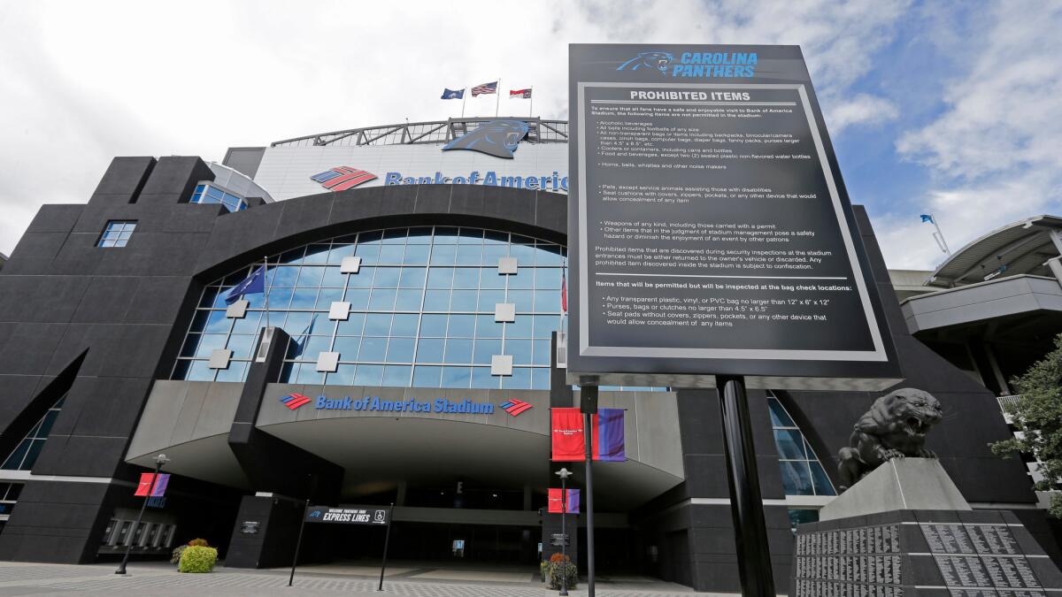 Charlotte's Bank of America Stadium is slated to host the Vikings-Panthers game on Sunday.
