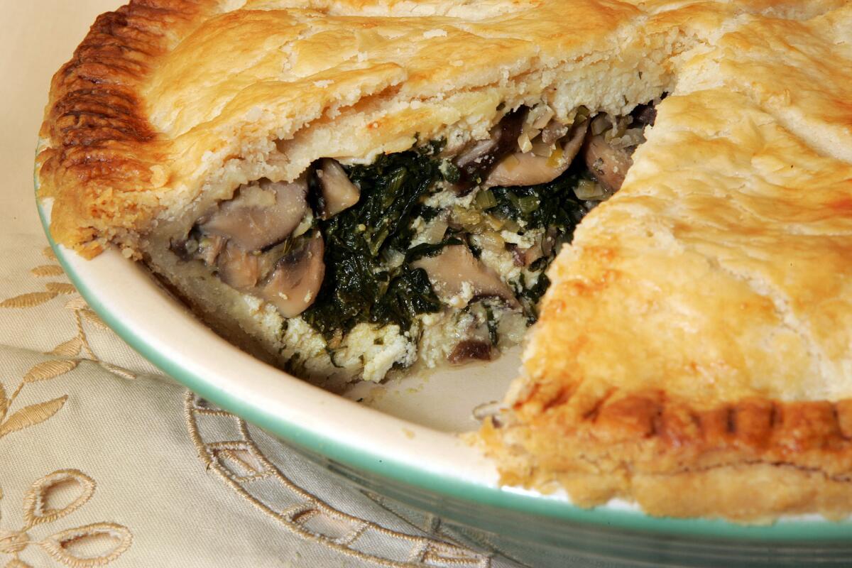 Wild mushrooms, spinach and cheese combine in a pie so rich and filling you might never guess it's vegetarian.