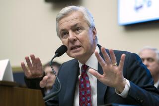 Wells Fargo CEO John Stumpf testifies on Capitol Hill in Washington, Thursday, Sept. 29, 2016, before the House Financial Services Committee investigating Wells Fargo's opening of unauthorized customer accounts. (AP Photo/Cliff Owen)