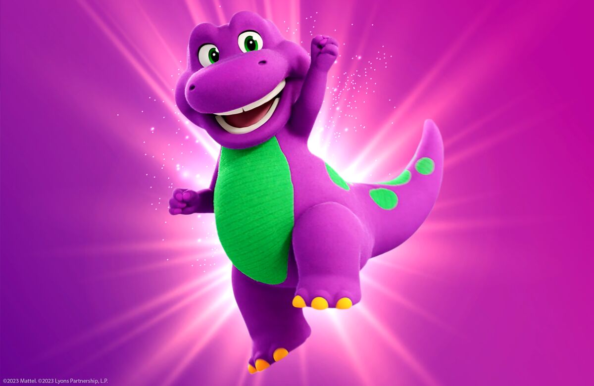 animated purple dinosaur 