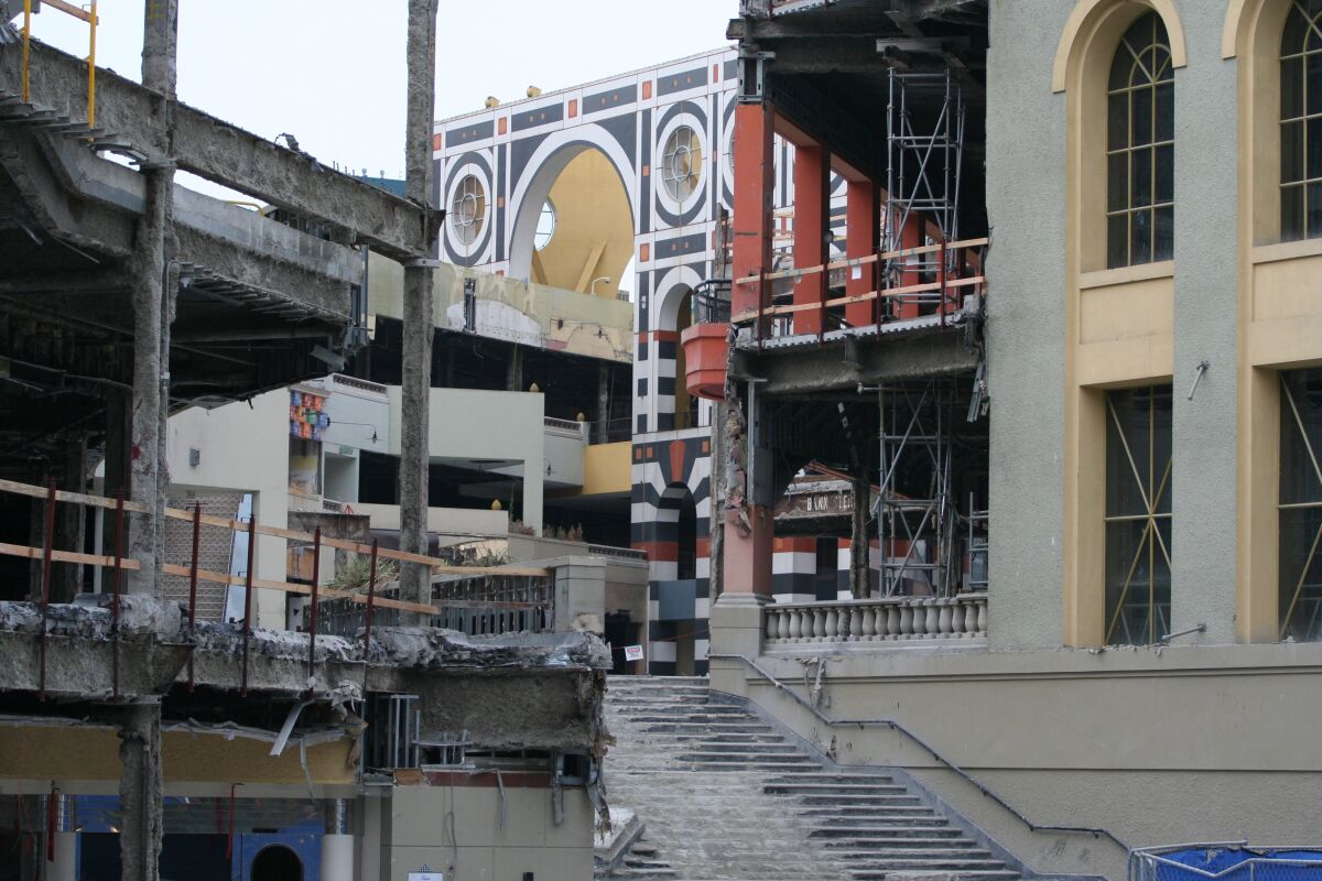 Remodeling work on Horton Plaza downtown is expected to be completed in 2022.