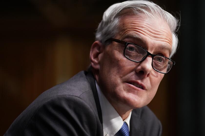 Secretary of Veterans Affairs nominee Denis McDonough speaks during his confirmation hearing before the Senate Committee on Veterans' Affairs on Capitol Hill, Wednesday, Jan. 27, 2021, in Washington. (Sarah Silbiger/Pool via AP)