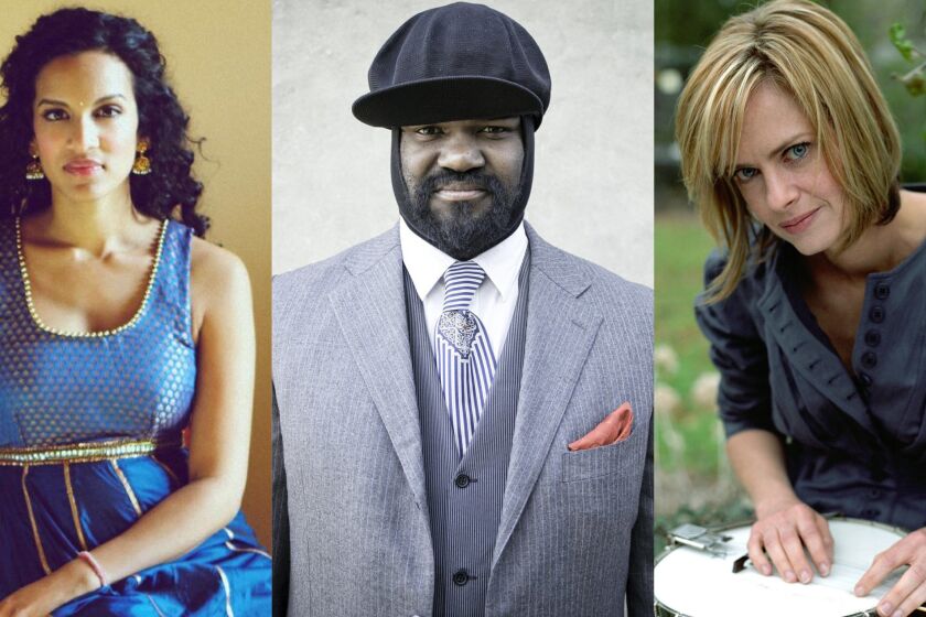 This year's 2020 Grammy nominees includes San Diego-bred artists (from left) Anoushka Shankar, Gregory Porter and Alison Brown.