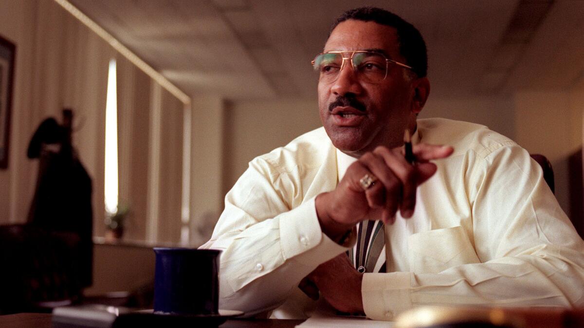 Los Angeles Police Chief Willie L. Williams during a May 16, 1997, farewell interview in his office.