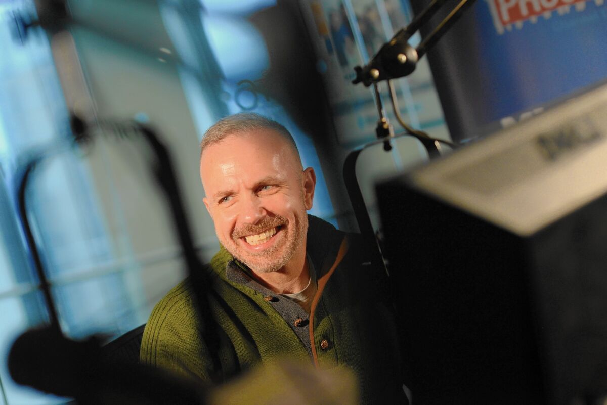 Author, radio personality, journalist and advocate Michelangelo Signorile at Sirius XM Studios, where he does his radio show, in Manhattan, NY.