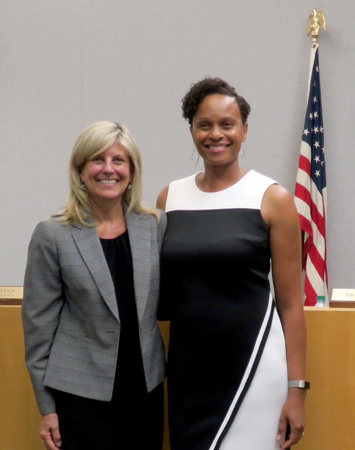 LCUSD Supt. Wendy Sinnette, left, with Christina Hale-Elliott, who entered into a $95,000 one-year consultant agreement to work in support of diversity, equity and inclusion throughout the district.