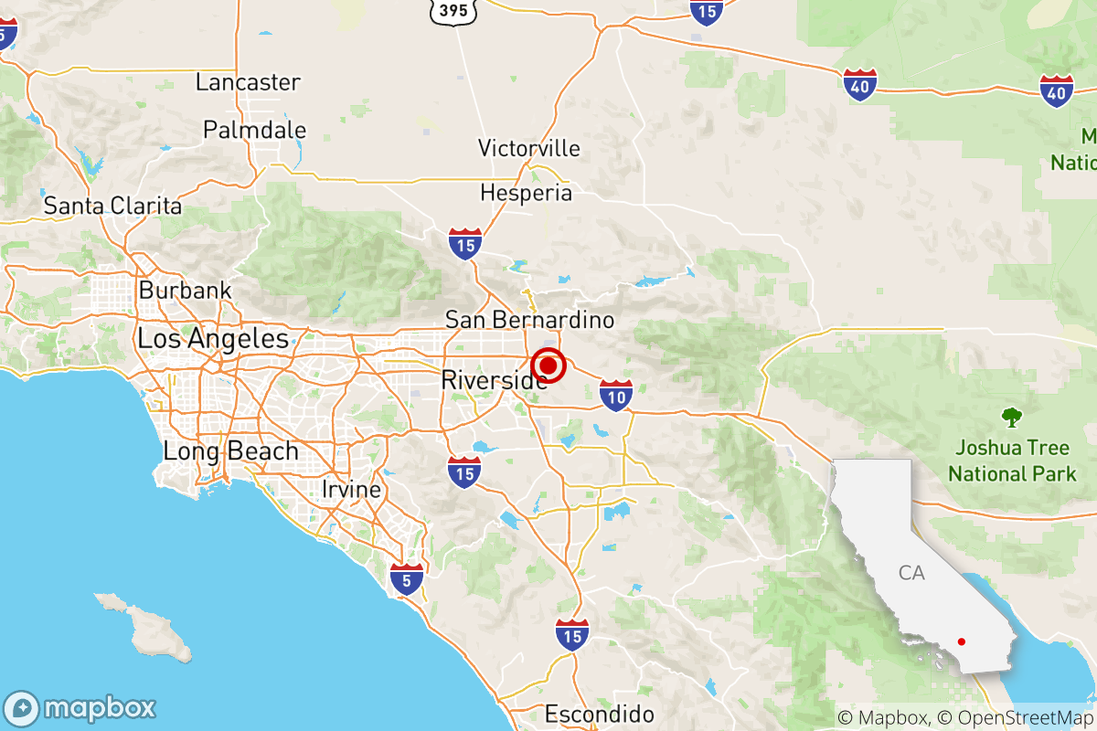 A map of an earthquake reported 1:28 a.m. Monday in Loma Linda, according to the U.S. Geological Survey.