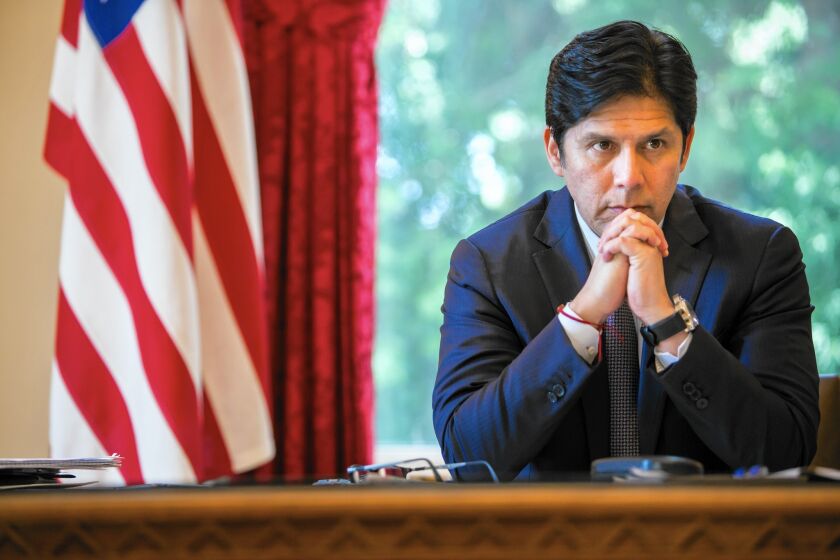 Senate leader Kevin de León (D-Los Angeles) is author of a contentious climate change bill on gasoline use and renewable energy.