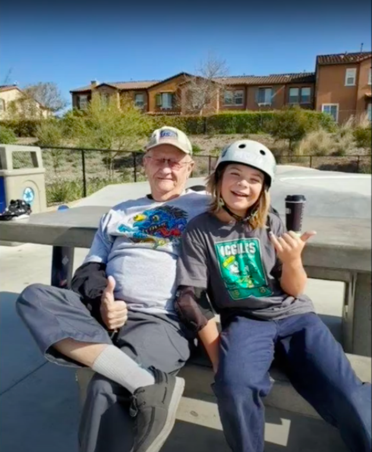 Dave McIntyre with skater Eli Smith.