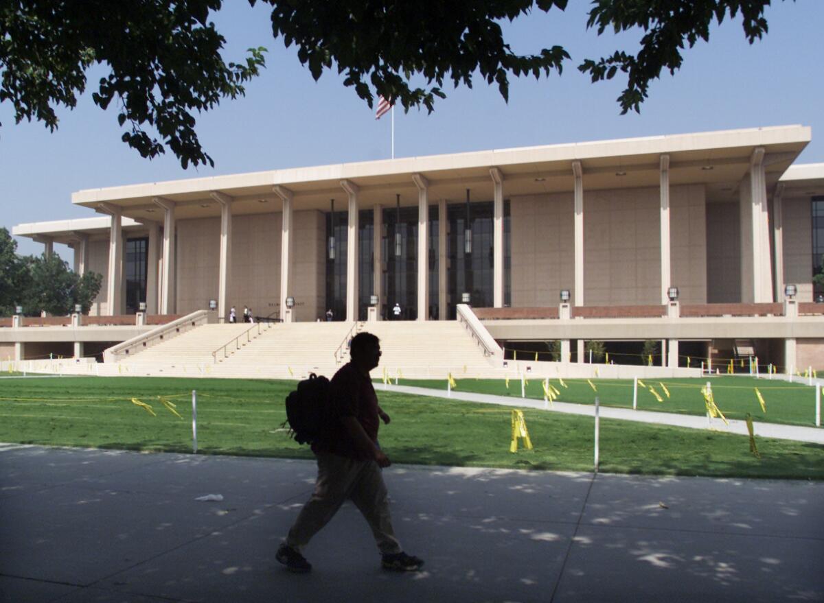 The Oviatt Library at Cal State Northridge, where campus police say a peeping Tom invaded the personal space of a female student who was studying.
