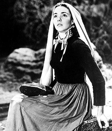 A publicity image originally released by 20th Century Fox shows Jennifer Jones in the 1943 movie "The Song of Bernadette," for which she won an Academy Award as best actress.