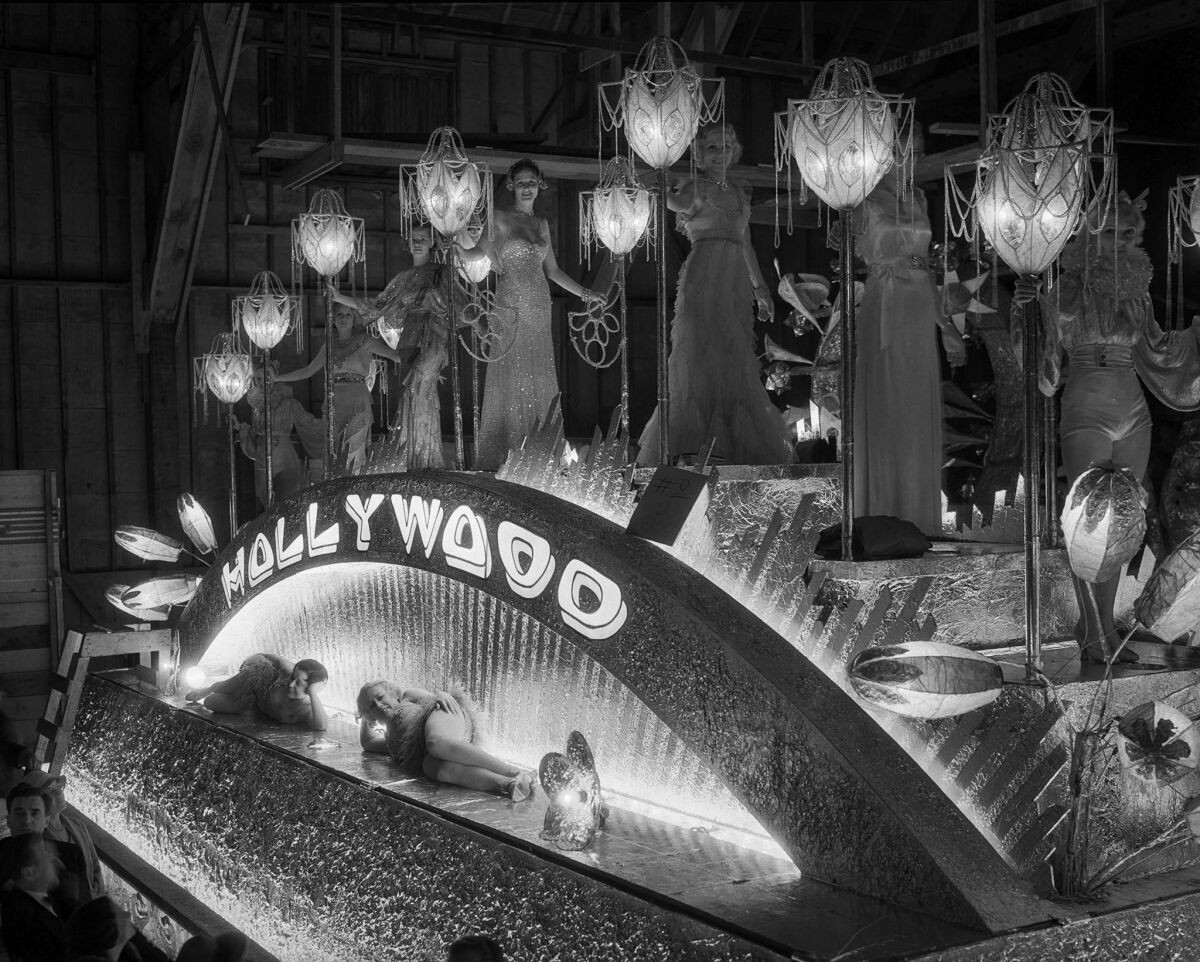 Sept. 24, 1932: “Spirit of Hollywood” float for the Electrical Parade and Sports Pageant in the Memorial Coliseum, a charity event produced by film studios.