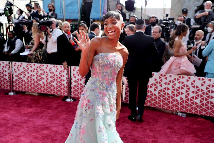 HOLLYWOOD, CA - March 27, 2022. Saniyya Sidney arrives at the 94th Academy Awards at the Dolby Theatre at Ovation Hollywood on Sunday, March 27, 2022. (Robert Gauthier / Los Angeles Times)