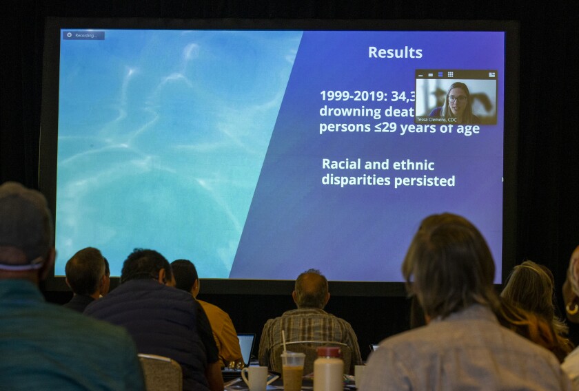 Tessa Clemens, with the National Center for Injury Prevention and Control, speaks via Zoom.