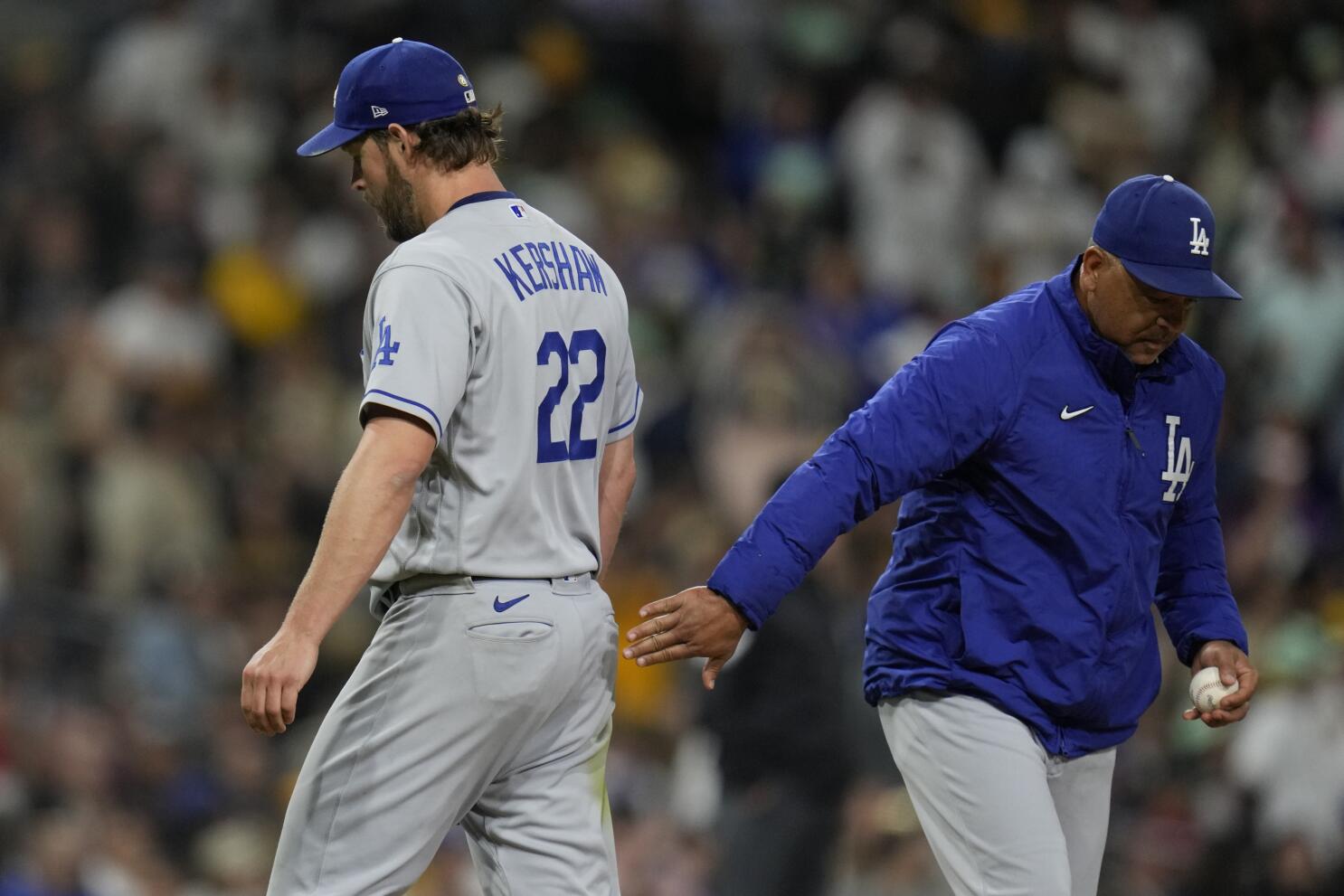 Clayton Kershaw struggles in Dodgers' loss to San Diego Padres