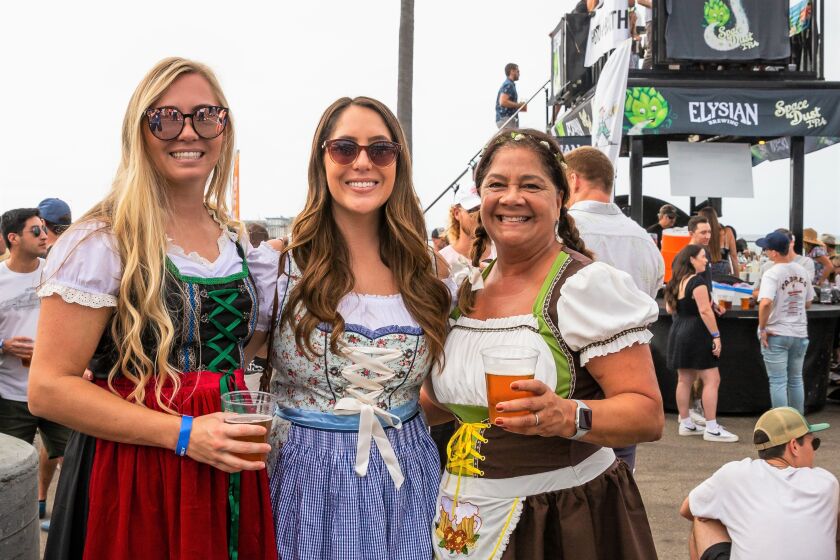 Hannah Carvutto, Ashley Whitlock and Cindy Carvutto attend the Ocean Beach Oktoberfest celebration the weekend of Oct 7-8.