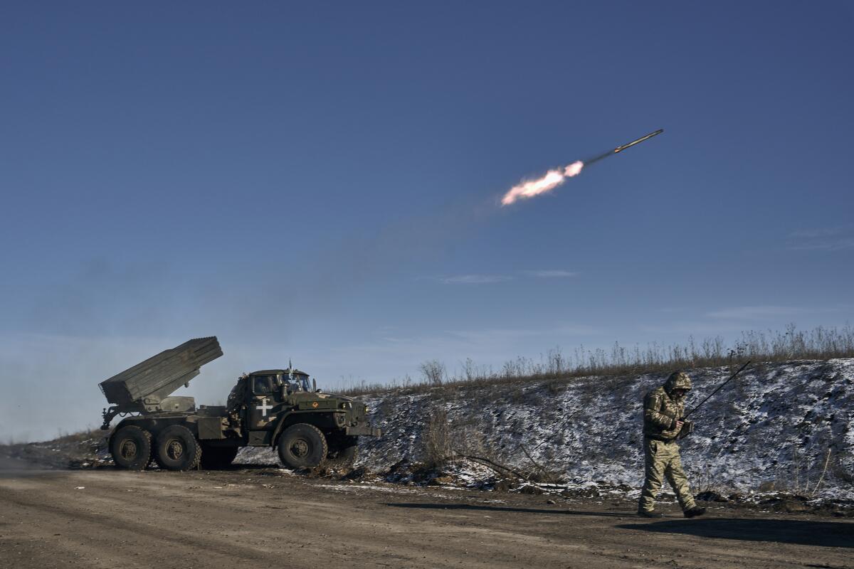 Rocket launched by Ukrainian service personnel