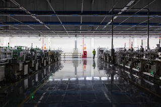 An airbag production factory run by Swedish company Autoliv, at Amata Industrial Park in Quan