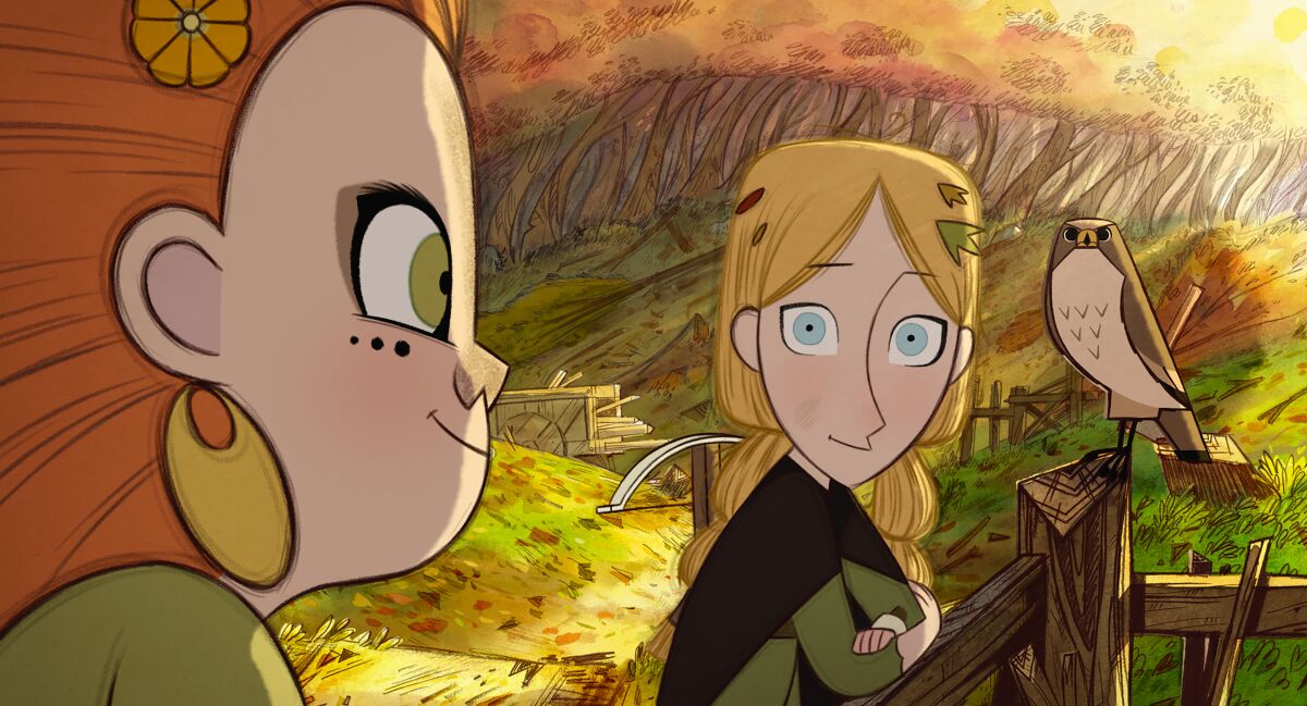 Mebh Óg Mactíre and Robyn Goodfellowe become friends in the animated movie “Wolfwalkers.”