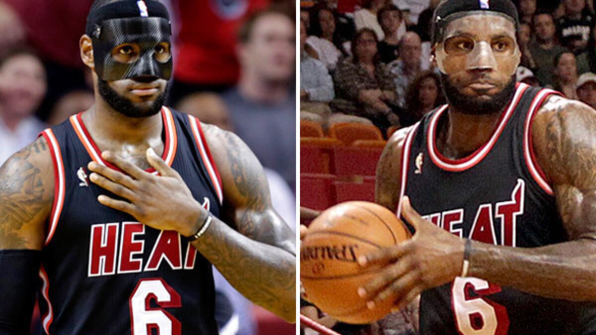 lebron his mask in black