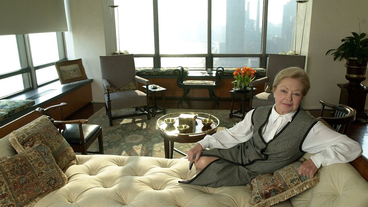 Mathilde Krim, a founder of amfAR, is seen in her apartment in New York in 2000.
