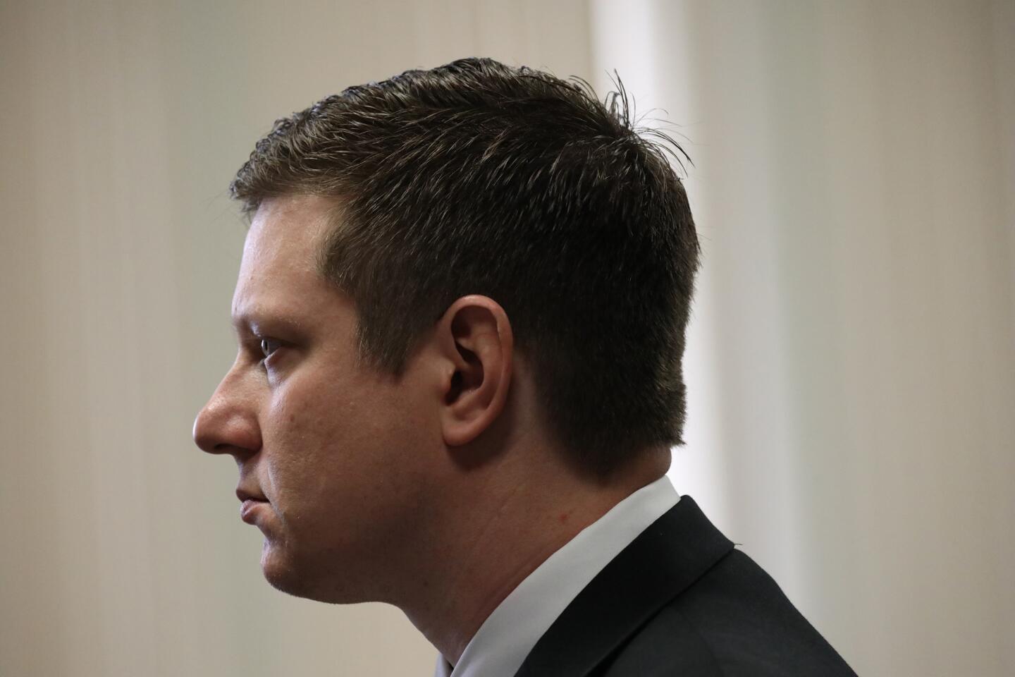 Jason Van Dyke attends a hearing in front of Judge Vincent Gaughan at the Leighton Criminal Courts Building in Chicago on March 23, 2017.