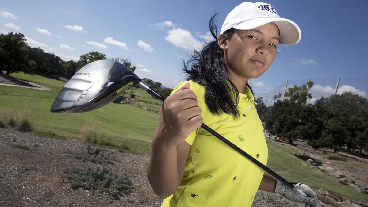 Pratima Sherpa poses for a photo at Los Robles Golf Course in Thousand Oaks.
