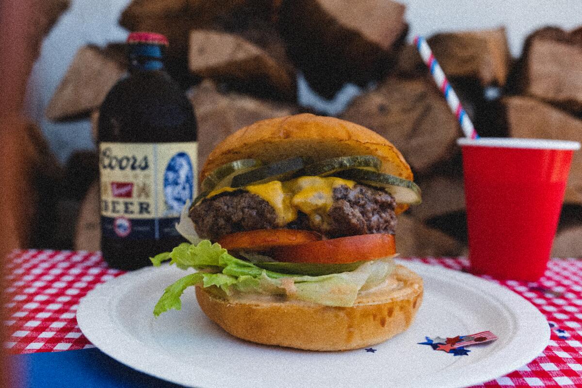 The double cheeseburger at the Wise Ox Butcher & Eatery is a top-selling item.