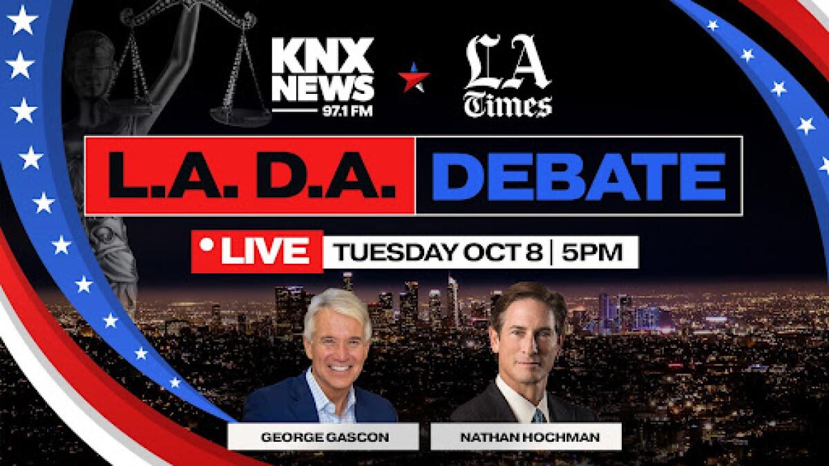 KNX News and LA Times to host a live debate between the candidates for LA County District Attorney on Oct. 8