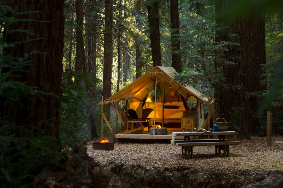 Tucked into a redwood canyon in northern Big Sur the tents at Ventana Big Sur reflect both the outdoors and a sense of luxury