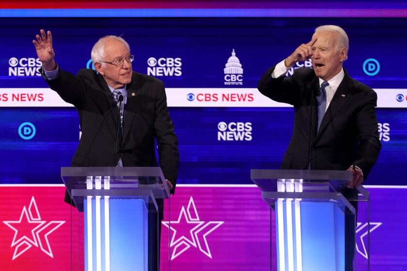 Former Vice President Joe Biden clashed vigorously with Vermont Sen. Bernie Sanders in Wednesday night's South Carolina debate.