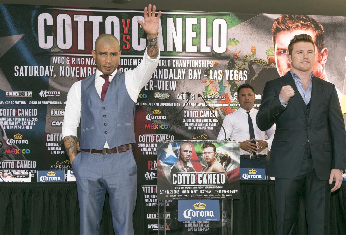 Miguel Cotto, Oscar De La Hoya, Saul Canelo Alvarez