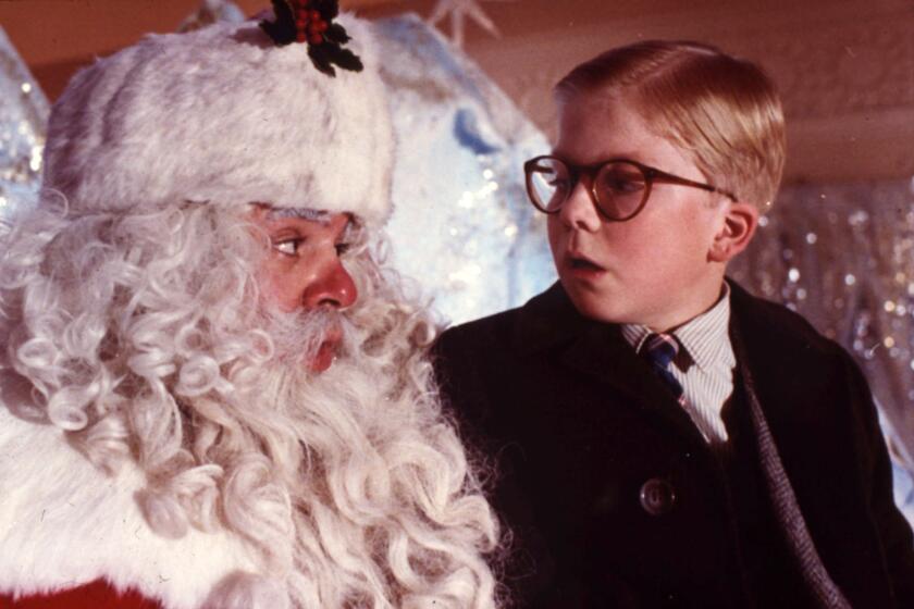 Peter Billingsley, right, and Jeff Gillen in “A Christmas Story.”
