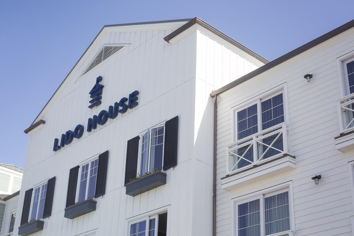 The exterior of the Lido House hotel.