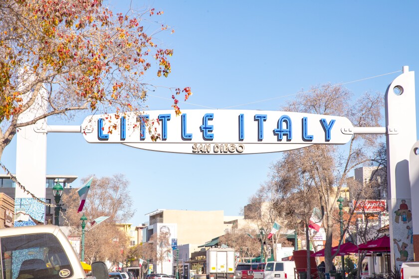 The Little Italy street sign in San Diego