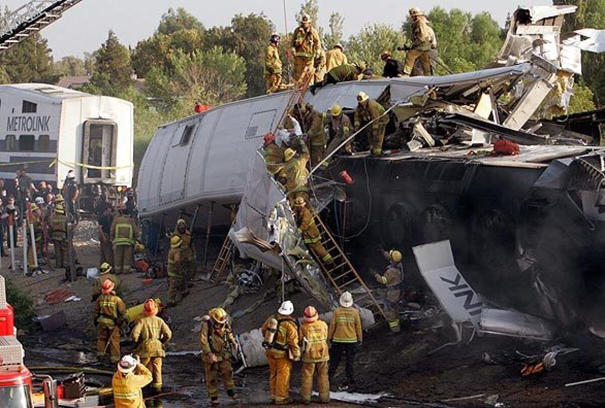 Dozens of people were trapped in the wreckage despite the efforts of hundreds of firefighters, police officers and paramedics. A Los Angeles County sheriffs deputy who was on the train alerted authorities immediately after the collision.