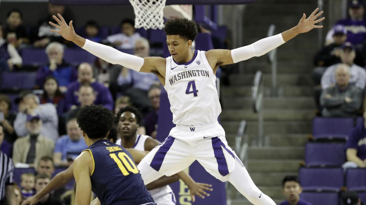 Washington's Matisse Thybulle spearheads a 2-3 zone defense that has yielded 70 points only once in conference play this season.