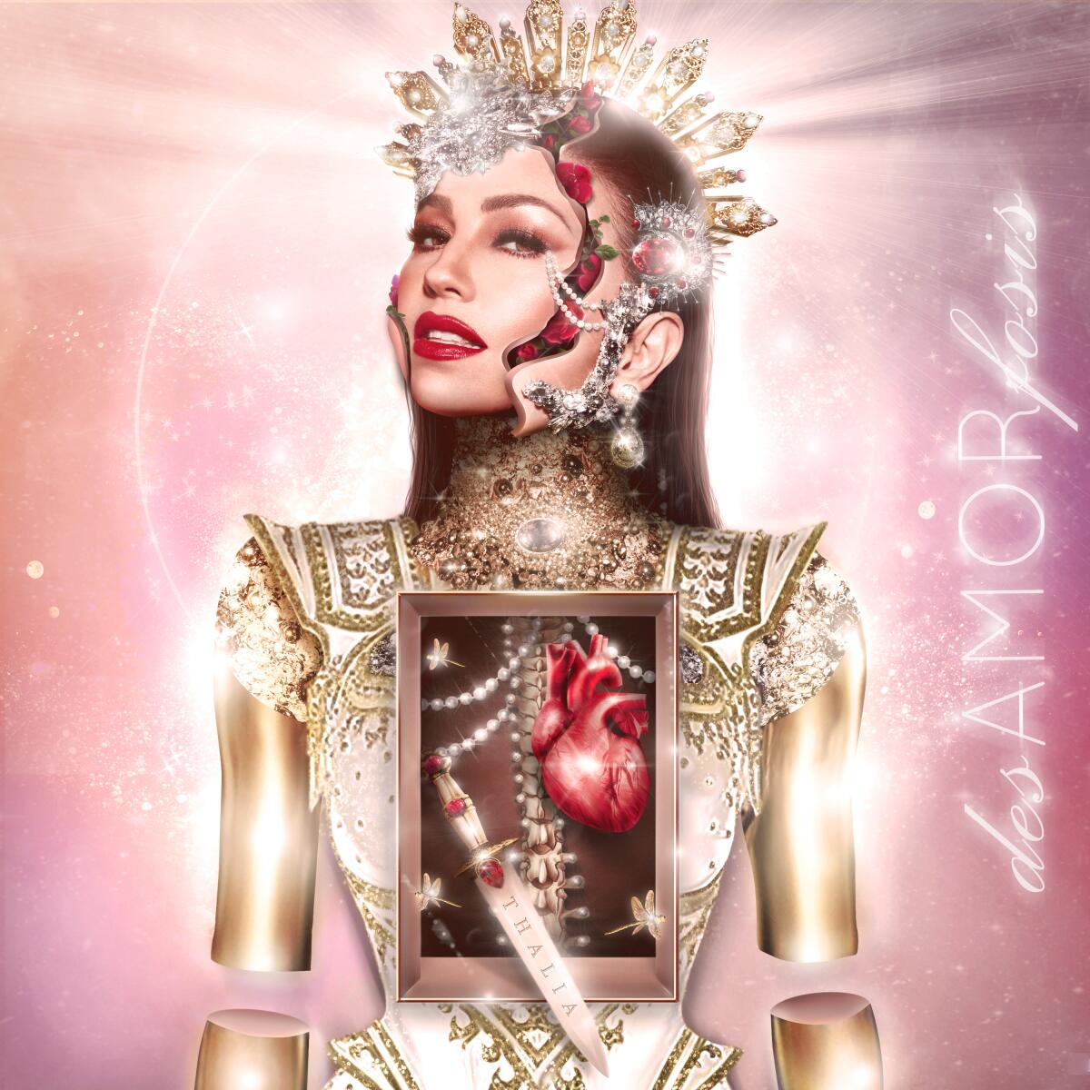  la portada del nuevo álbum de Thalía "desAMORfosis", lanzado el viernes. (Sony Music Latin vía AP)