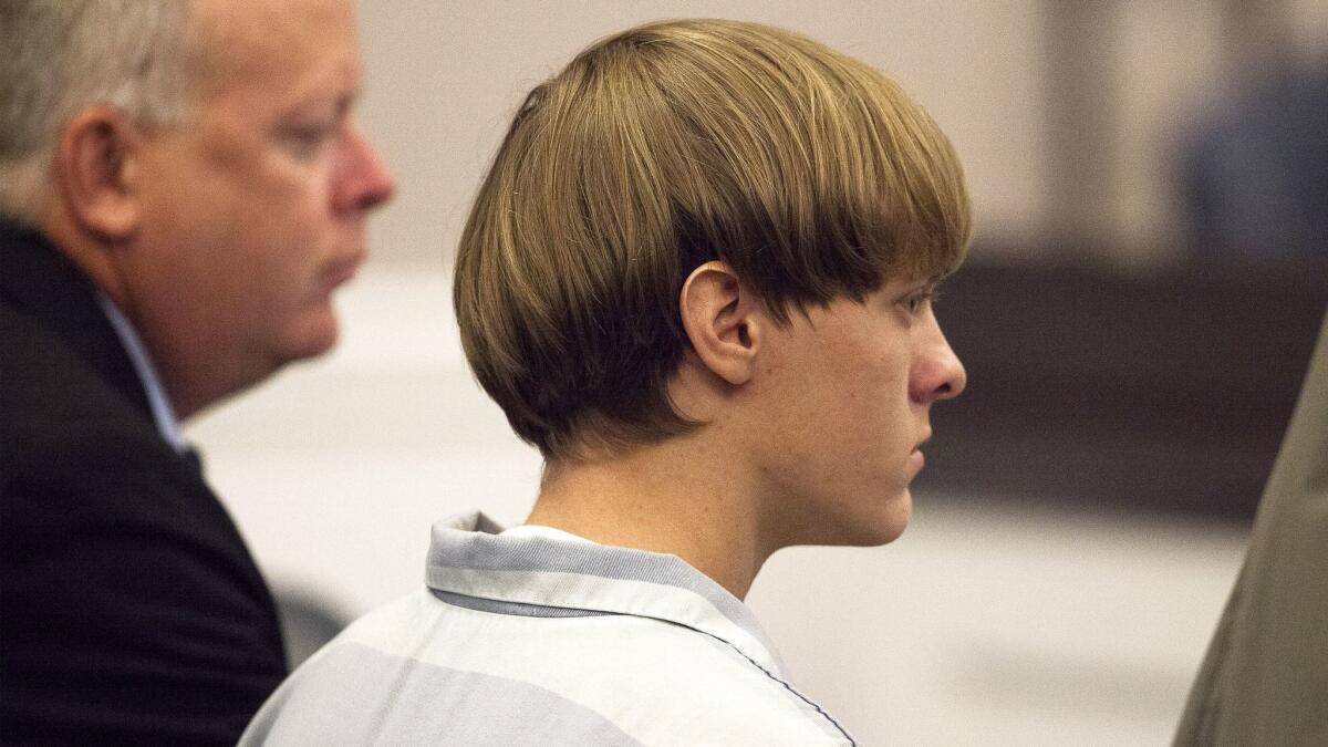 Dylann Roof attends a hearing at the Judicial Center in Charleston.