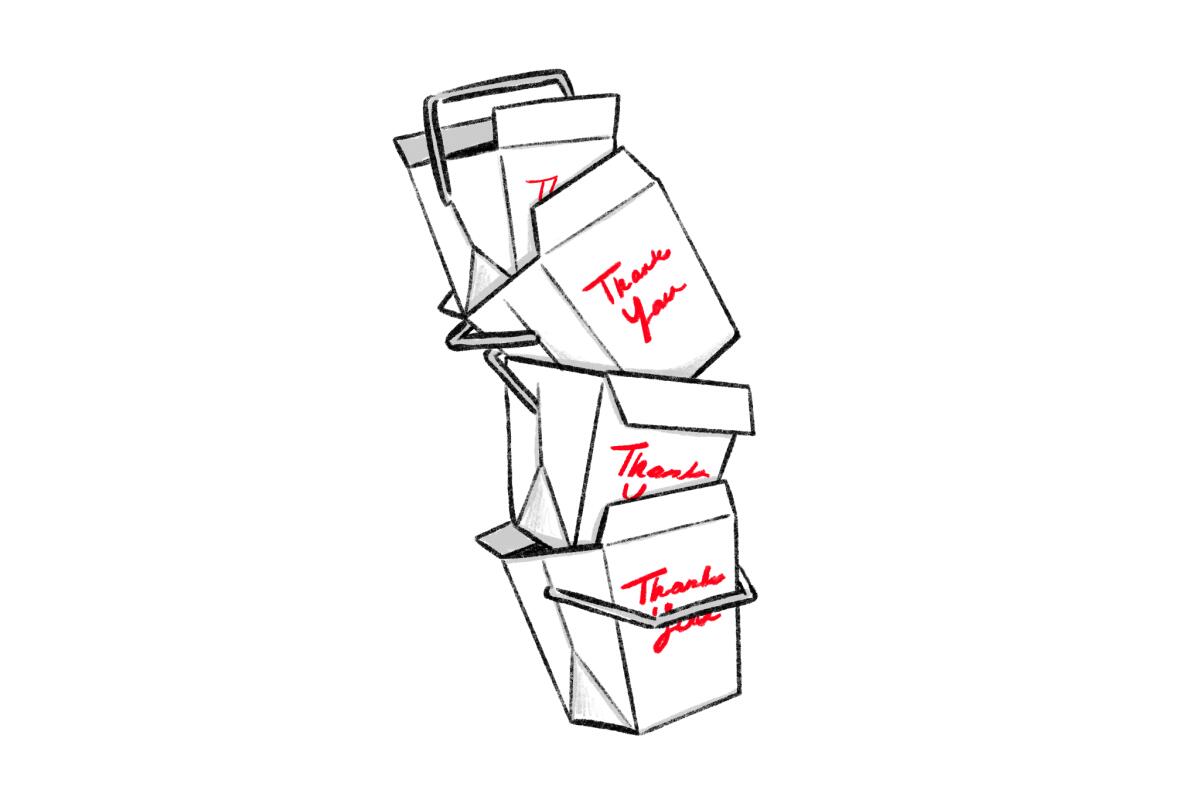 illustration of takeout boxes