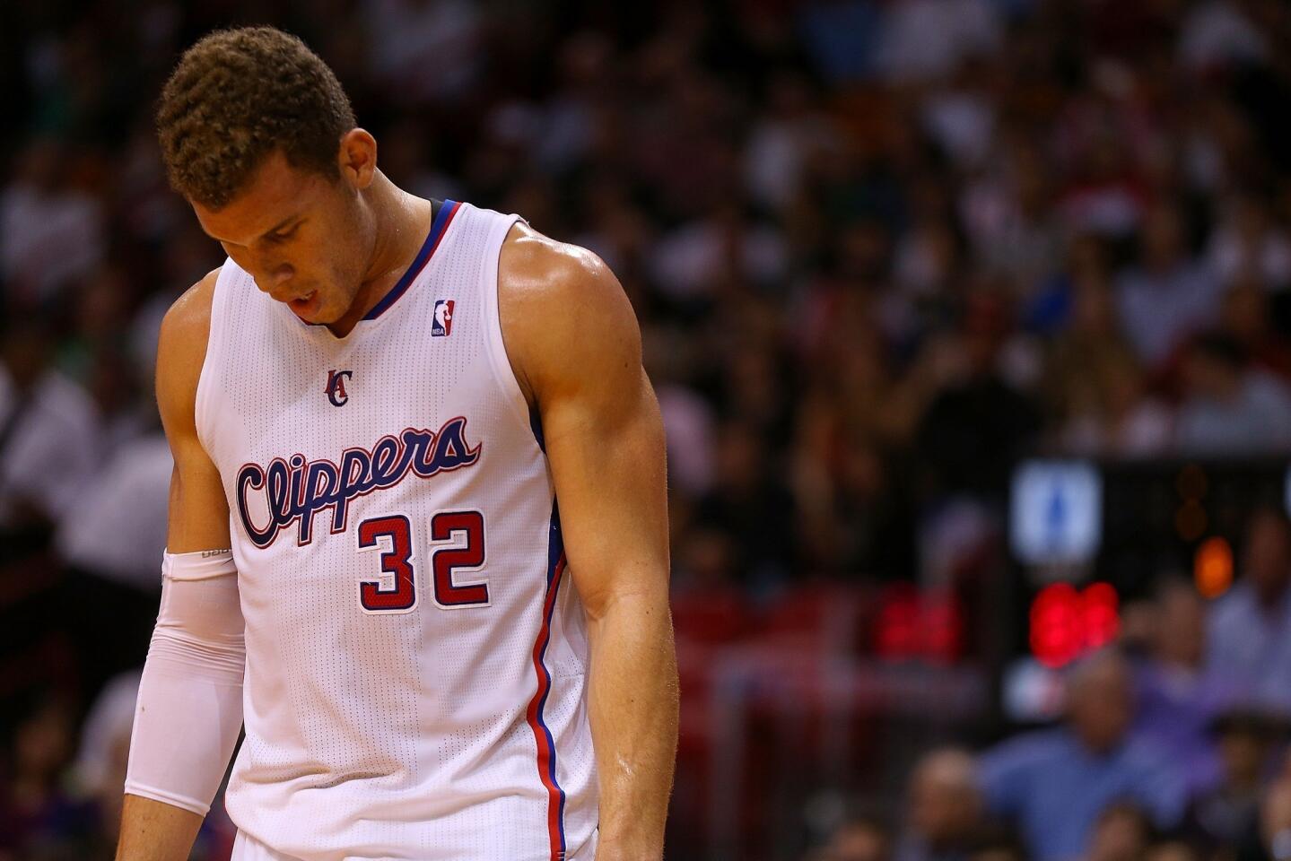 Power forward Blake Griffin reflects which side of the rout the Clippers are on Friday night in Miami.